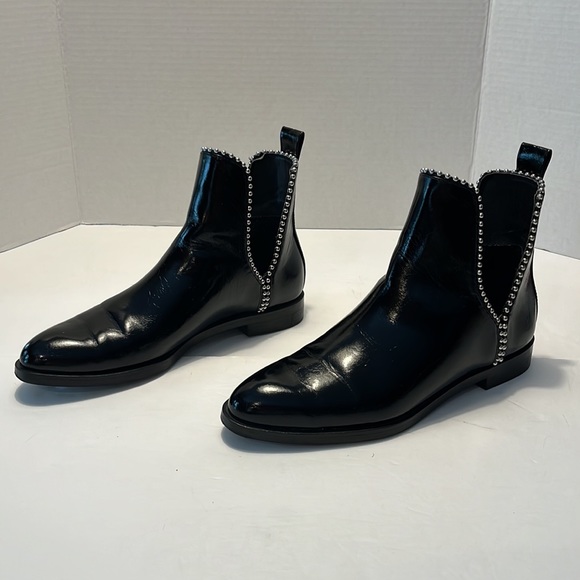 Zara Trafaluc Vegan Leather Cut Out Black Booties, Size 37 EU/ 6.5 - 7 US - Picture 2 of 12